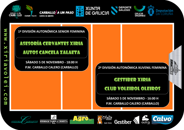 Le máis sobre o artigo Tarde de volei no Carballo Calero e torneo alevín en Oleiros este sábado